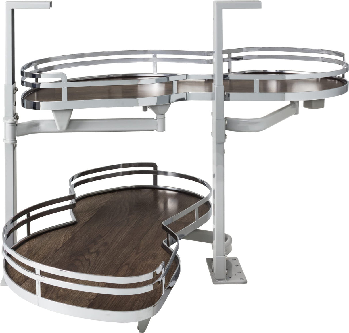 Hardware Resources BCSO215PCWD-LH 15" Polished Chrome and Walnut Blind Corner Swingout for Openings on the Left of the Blind