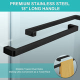 Milano Double Sliding Shower Door, 60 in.W x 74 in.H Framed Shower Door 5/16"(8mm) Clear Tempered Glass, 18 inch Pull Handle, Stainless Steel Hardware, Matte Black Finished