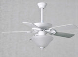 Matthews Fan AM-TW-WH-42-LK America 3-speed ceiling fan in gloss white finish with 42" white blades and light kit (2 x GU24 Socket). Made in Taiwan