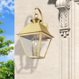 Wentworth 3 Light Outdoor Sconce in Natural Brass (27218-08)
