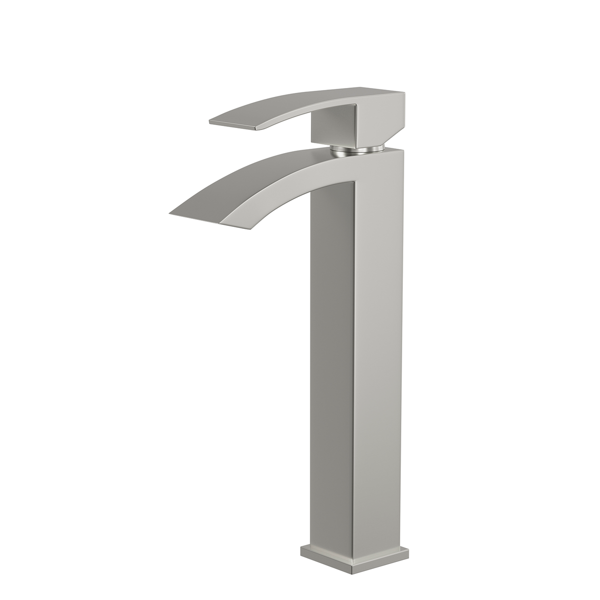 DAX Brass Single Handle Waterfall Vessel Basin Faucet, Brushed Nickel DAX-6690B-BN