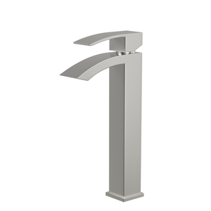 DAX Brass Single Handle Waterfall Vessel Basin Faucet, Brushed Nickel DAX-6690B-BN