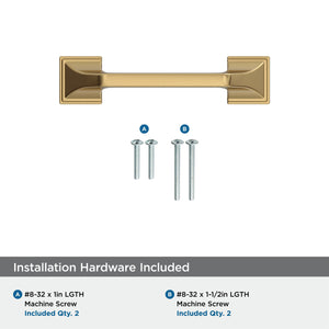 Amerock BP37375CZ Champagne Bronze Cabinet Pull 3 in (76 mm) Center-to-Center Cabinet Handle Exceed Drawer Pull Kitchen Cabinet Handle Furniture Hardware