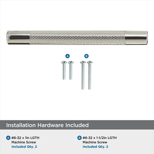 Amerock Kitchen Cabinet Pull Polished Nickel 5-1/16 in (128 mm) Center-to-Center Bronx 1 Pack Furniture Hardware Cabinet Handle Bathroom Drawer Pull