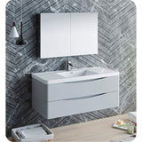 Fresca FVN9048GRG Fresca Tuscany 48" Glossy Gray Wall Hung Modern Bathroom Vanity w/ Medicine Cabinet