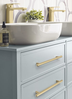 Amerock Cabinet Pull Golden Champagne 7-9/16 in (192 mm) Center-to-Center Drawer Pull Caliber Kitchen and Bath Hardware Furniture Hardware