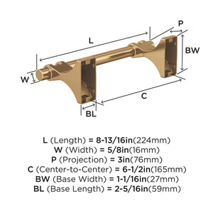 Amerock BH36051CZ Champagne Bronze Pivoting Double Post Toilet Paper Holder 8-13/16 in. (224 mm) Toilet Tissue Holder Davenport Bath Tissue Holder Bathroom Hardware Bath Accessories