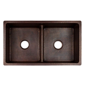 Premier Copper K50DB33199-SD5 33-Inch Kitchen 50/50 Double Basin Sink with Short 5-Inch Divider, Oil Rubbed Bronze Finish…