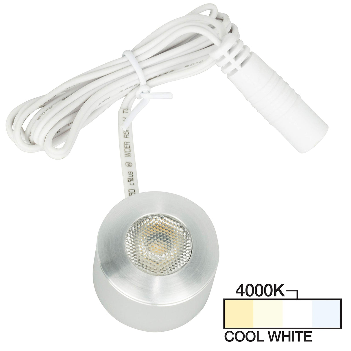 Task Lighting L-MR-CL-1BA-40 105 Lumen Brushed Aluminum Mini Round Puck Light, 4000K Cool White