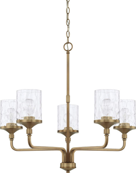 Capital Lighting 428851AD-451 Colton 5 Light Chandelier Aged Brass