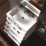 Fresca FVN8030WH Fresca Livello 30" White Modern Bathroom Vanity w/ Medicine Cabinet