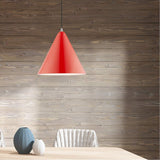 Livex Lighting 41176-72 Metal Shade - 14" One Light Mini Pendant, Shiny Red Finish with Shiny Red Metal/Shiny White Shade