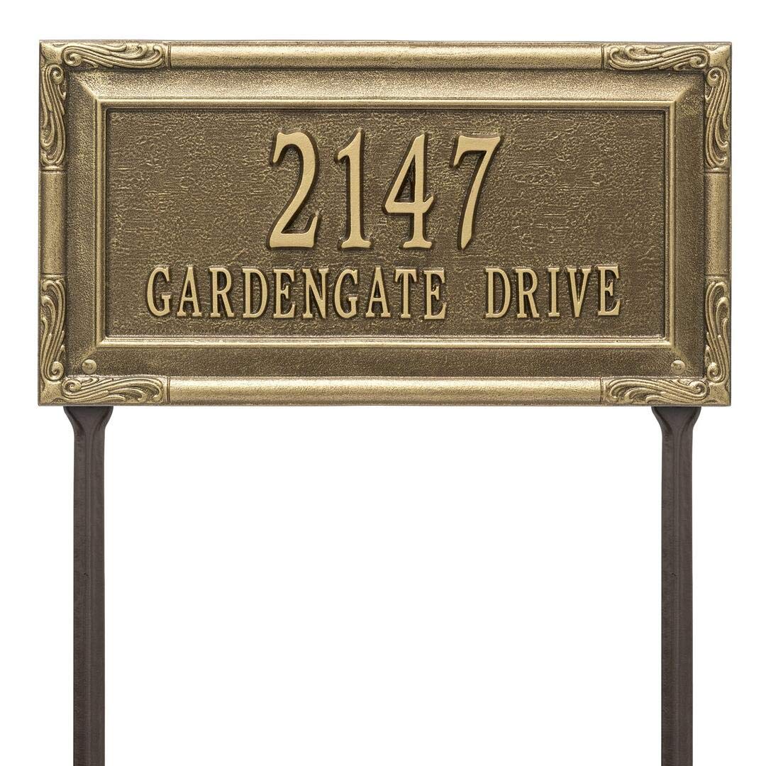 Whitehall 3289AB - Personalized Gardengate Plaque - Grande - Lawn - 2 line