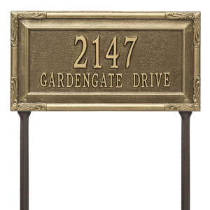Whitehall 3289AB - Personalized Gardengate Plaque - Grande - Lawn - 2 line