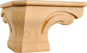 Hardware Resources PFC-ALD 6-3/4" W x 6-3/4" D x 4" H Alder Rounded Corner Pedestal Foot