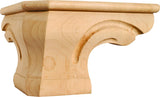 Hardware Resources PFC-MP 6-3/4" W x 6-3/4" D x 4" H Maple Rounded Corner Pedestal Foot