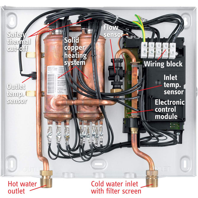 Stiebel Eltron Tankless Water Heater - Tempra 15 Trend - Electric, On Demand Hot Water, Eco, White