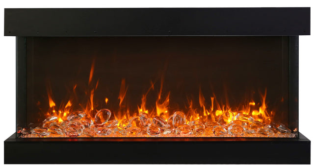 Amantii 40-TRV-XT-XL Trv View Extra Tall Smart Electric - 40" Indoor / Outdoor WiFi Enabled  3 Sided Electric Fireplace Featuring a 22" Height, MultiFunction Remote, Multi Speed Flame Motor, and a Selection of Media Options