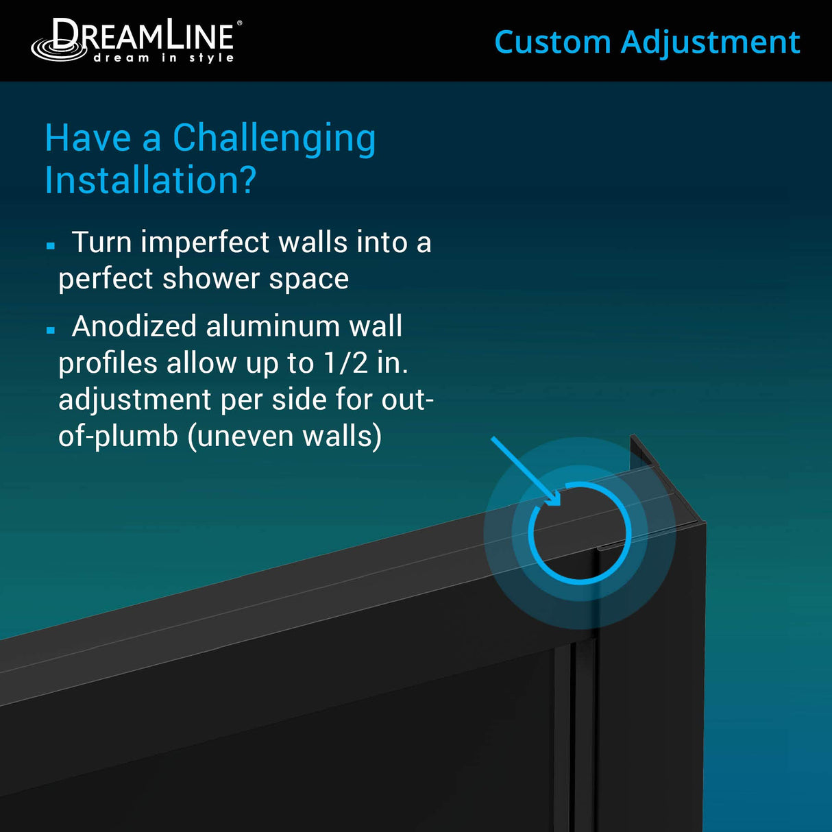 DreamLine French Corner 42 in. D x 42 in. W x 74 3/4 in. H Framed Sliding Shower Enclosure in Satin Black and Black Acrylic Base, DL-6790-09