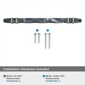 Amerock BP36650MBKBBZ Carrione Cabinet Pull, 6-5/16 in (160 mm) Center-to-Center, Marble Black/Golden Champagne