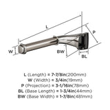 Amerock BH36031G10 Brushed Nickel Single Post Toilet Paper Holder 7-7/8 in. (200 mm) Length Toilet Tissue Holder Revitalize Bath Tissue Holder Bathroom Hardware Bath Accessories