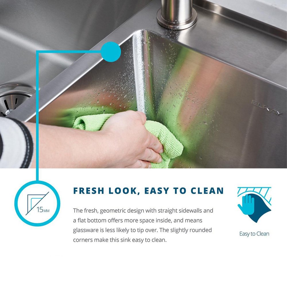 Elkay ECTRUF32179RDBG Crosstown 60/40 Double Bowl Farmhouse Stainless Steel Sink Kit