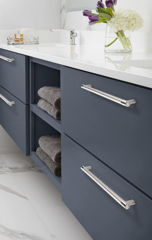 Amerock Kitchen Cabinet Pull Polished Nickel 12-5/8 in (320 mm) Center-to-Center Bronx 1 Pack Furniture Hardware Cabinet Handle Bathroom Drawer Pull
