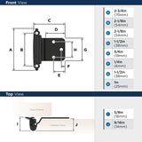 Amerock BPR7630FB Reverse Bevel Face Frame Cabinet Hinge Variable Overlay Self Closing Face Mount Matte Black Kitchen Cabinet Door Hinge 1 Pair/2 Pack Functional Hardware