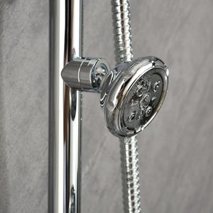 PULSE ShowerSpas 7001-CH Riviera Shower System with 8" Rain Showerhead, 3 Body Sprays, 5-Function Hand Shower, Polished Chrome Finish