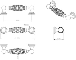 Jeffrey Alexander 749-96B-DACM 96 mm Center-to-Center Gun Metal Birdcage Tuscany Cabinet Pull