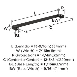 Amerock BP55284BBR Black Bronze Cabinet Pull 12-5/8 in (320 mm) Center-to-Center Cabinet Handle Blackrock Drawer Pull Kitchen Cabinet Handle Furniture Hardware