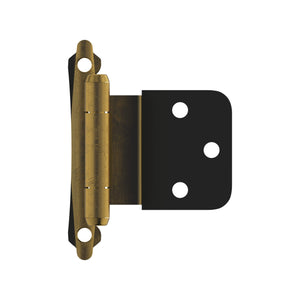 Amerock Cabinet Hinge 3/8 inch (10 mm) Inset Hinge Antique Brass 2 Pack Self-Closing Hinge Face Mount Hinge Cabinet Door Hinge