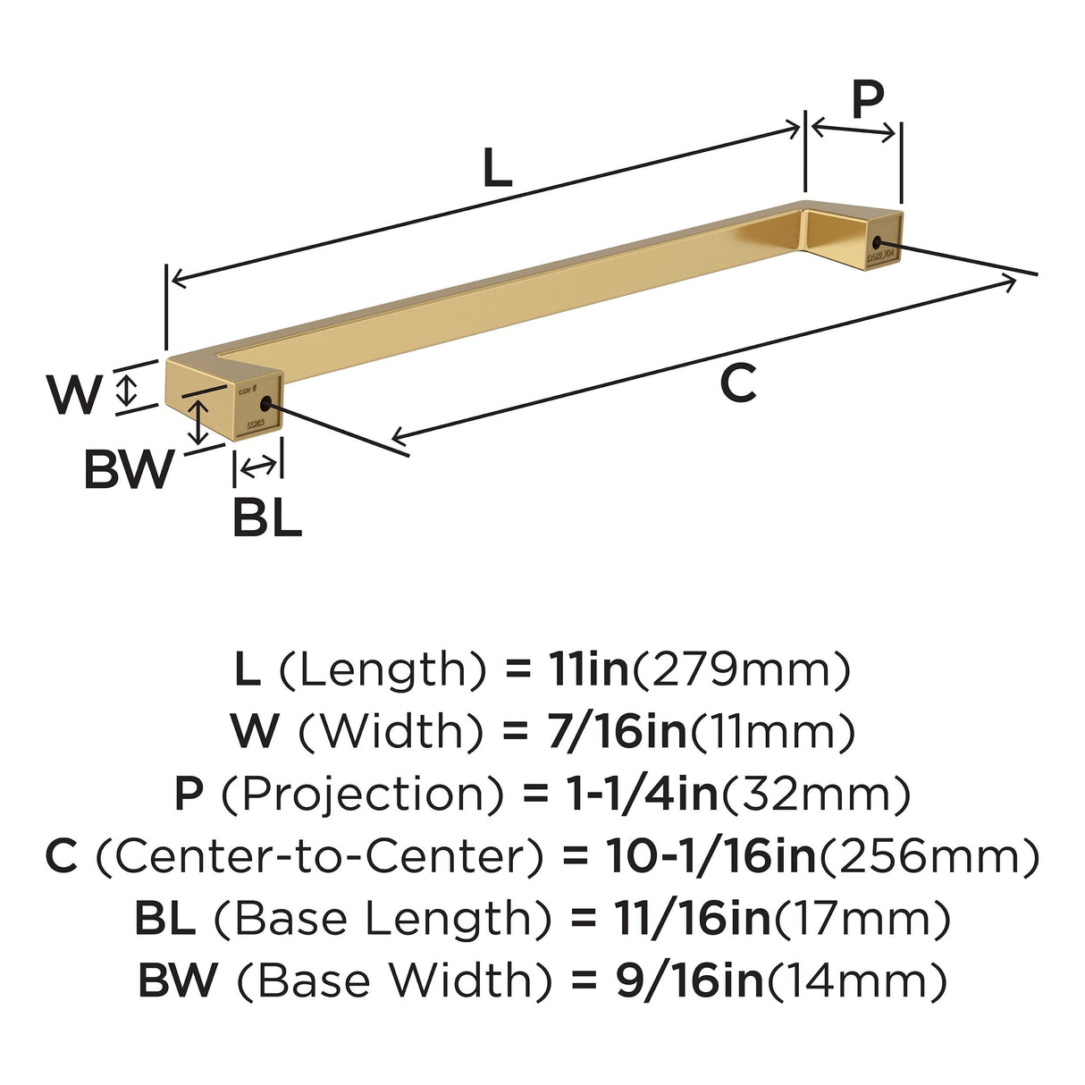 Amerock BP55283CZ Champagne Bronze Cabinet Pull 10-1/16 in (256 mm) Center-to-Center Cabinet Handle Blackrock Drawer Pull Kitchen Cabinet Handle Furniture Hardware