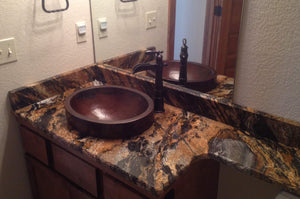 Premier Copper Products VO18SKDB 18" Oval Skirted Vessel Hammered Copper Sink