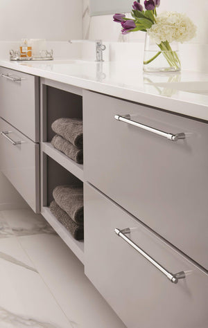Amerock Cabinet Pull Polished Chrome 8-13/16 inch (224 mm) Center-to-Center Destine 1 Pack Drawer Pull Cabinet Handle Cabinet Hardware