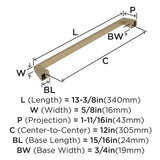 Amerock Appliance Pull Golden Champagne 12 inch (305 mm) Center to Center Blackrock 1 Pack Drawer Pull Drawer Handle Cabinet Hardware