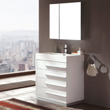 Fresca FVN8030WH Fresca Livello 30" White Modern Bathroom Vanity w/ Medicine Cabinet