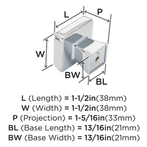 Amerock Cabinet Knob Polished Chrome 1-1/2 inch (38 mm) Length Blackrock 1 Pack Drawer Knob Cabinet Hardware