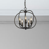 Livex Lighting 4665-01 Milania 5-Light Convertible Hanging Lantern/Ceiling Mount, Antique Brass