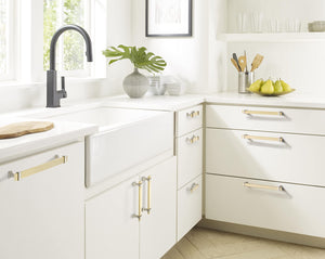 Amerock Cabinet Pull Brushed Gold/Satin Nickel 8-13/16 inch (224 mm) Center to Center Overton 1 Pack Drawer Pull Drawer Handle Cabinet Hardware
