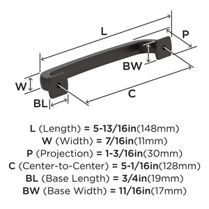 Amerock BP36895ORB Oil-Rubbed Bronze Cabinet Pull 5-1/16 inch (128mm) Center-to-Center Cabinet Hardware Surpass Furniture Hardware Drawer Pull