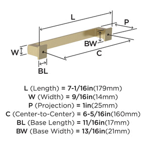 Amerock BP37360BBZ Golden Champagne Cabinet Pull 6-5/16 in (160 mm) Center-to-Center Cabinet Handle Appoint Drawer Pull Kitchen Cabinet Handle Furniture Hardware
