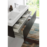 Fresca FVN8012BW Fresca Mezzo 48" Black Wall Hung Double Sink Modern Bathroom Vanity w/ Medicine Cabinet