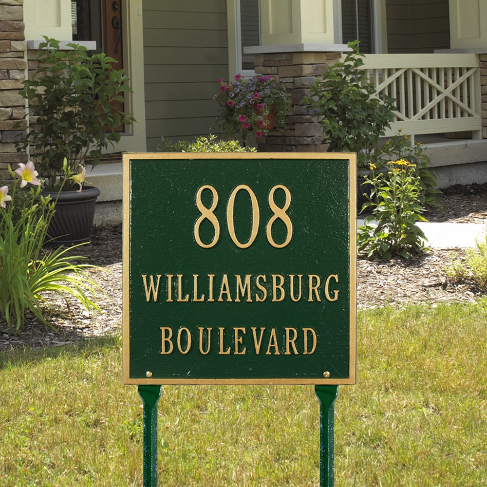 Whitehall 2115BG - Personalized Square Plaque - Standard - Lawn - 3 line