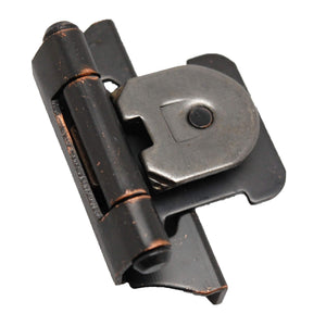 Amerock Double Demountable Cabinet Hinge 1/4 inch (6 mm) Overlay Hinge Oil Rubbed Bronze 2 Pack Self-Closing Hinge Cabinet Door Hinge