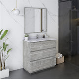 Fresca FVN3136ASH-FC Fresca Formosa 36" Floor Standing Modern Bathroom Vanity w/ Mirror in Ash