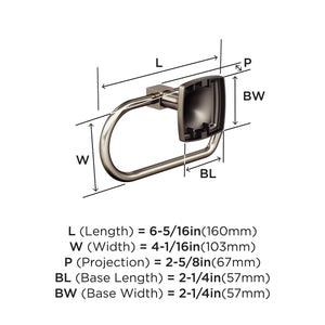 Amerock BH36091G10 Brushed Nickel Single Post Toilet Paper Holder 7-1/16 in. (179 mm) Length Toilet Tissue Holder Stature Bath Tissue Holder Bathroom Hardware Bath Accessories