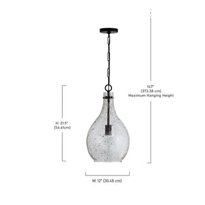Capital Lighting 333813MB-472 Rabun 1 Light Pendant Matte Black (Showroom Display for Sale)
