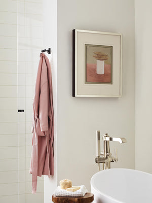 Amerock BH36050MB Matte Black Double Robe Hook 2-15/16 in. (75 mm) Length Towel Holder Davenport Towel Hook for Bathroom Bathroom Hardware Bath Accessories