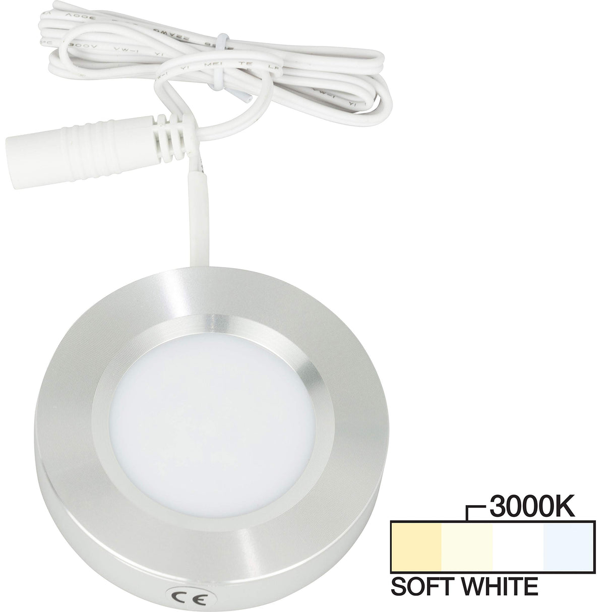 Task Lighting L-PS-FR-3BA-30 180 Lumen Pearl Series Puck Light, Brushed Aluminum 3000K Soft White